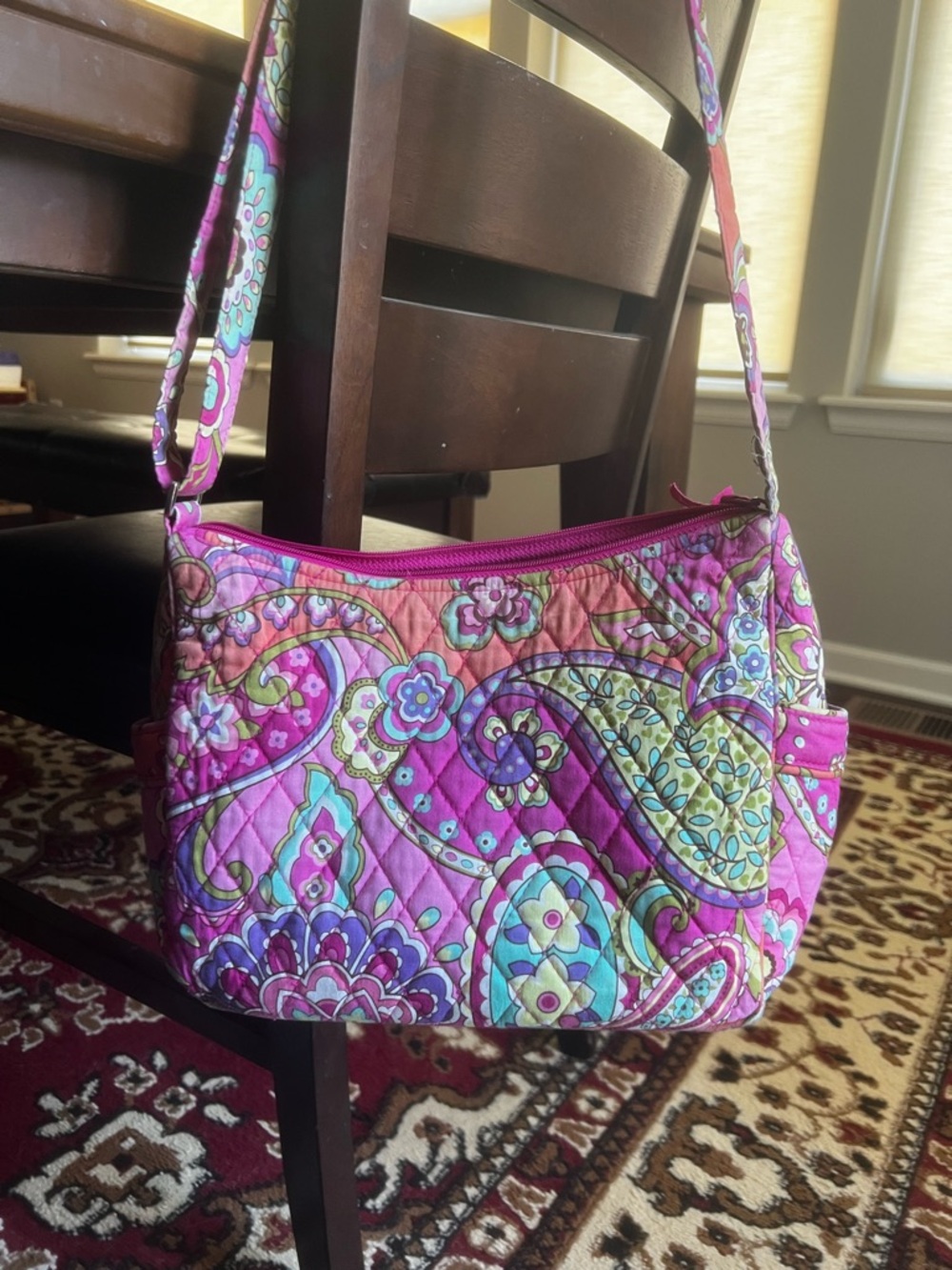 Vera Bradley Quilted Paisley Crossbody Bag - Pink Floral